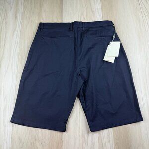 NWT Luca Faloni Mens Navy Blue Flat Front Comfort Cotton 9" Chino Shorts Size 30